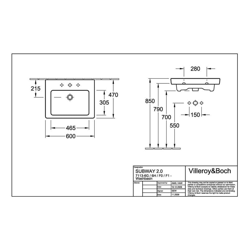 Casa si Gradina - Sanitare - Lavoar baie si accesorii - Lavoare si piedestale - Lavoar Villeroy & Boch, Subway 2.0, 60 cm, alb alpin - Infinity.ro