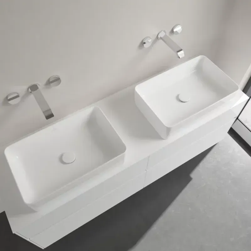 Casa si Gradina - Sanitare - Lavoar baie si accesorii - Lavoare si piedestale - Lavoar pe blat Villeroy&Boch Collaro dreptunghiular 56 cm alb - Infinity.ro