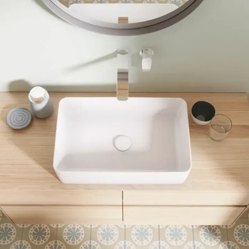Casa si Gradina - Sanitare - Lavoar baie si accesorii - Lavoare si piedestale - Lavoar pe blat Villeroy&Boch Collaro dreptunghiular 56 cm alb - Infinity.ro