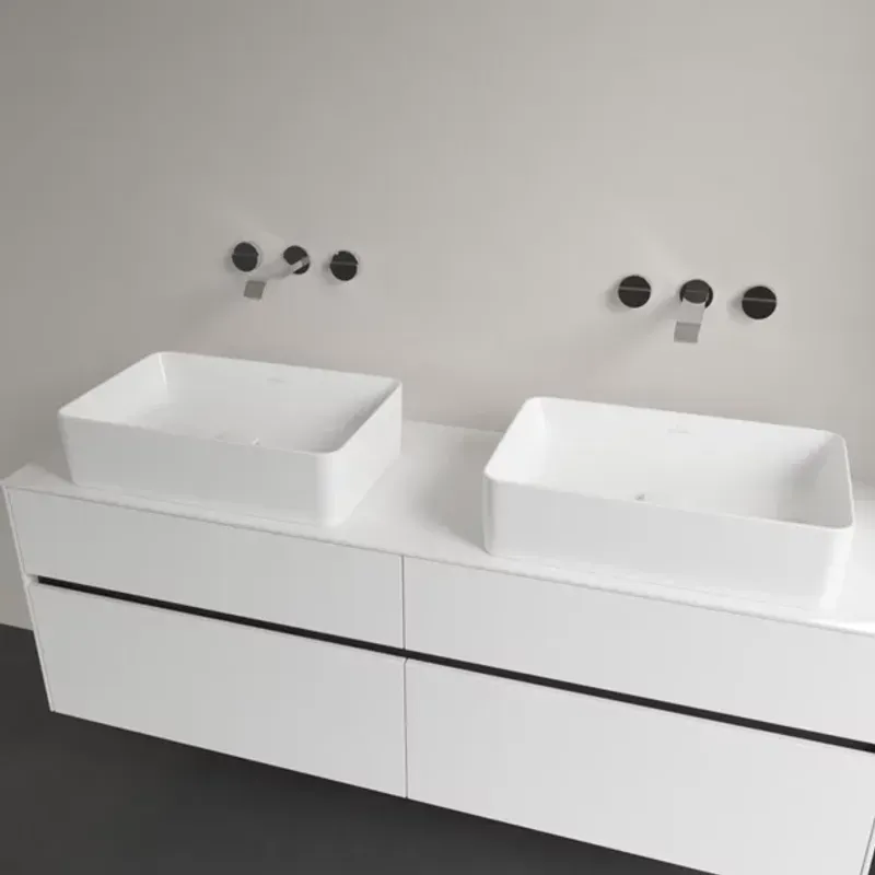 Casa si Gradina - Sanitare - Lavoar baie si accesorii - Lavoare si piedestale - Lavoar pe blat Villeroy&Boch Collaro dreptunghiular 56 cm alb - Infinity.ro
