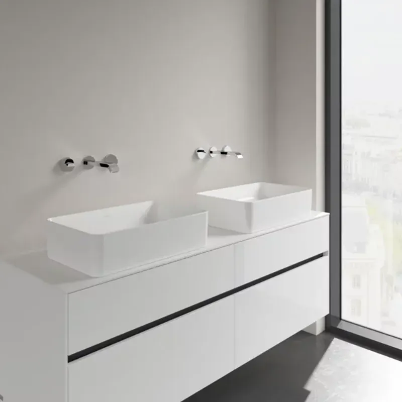 Casa si Gradina - Sanitare - Lavoar baie si accesorii - Lavoare si piedestale - Lavoar pe blat Villeroy&Boch Collaro dreptunghiular 56 cm alb - Infinity.ro