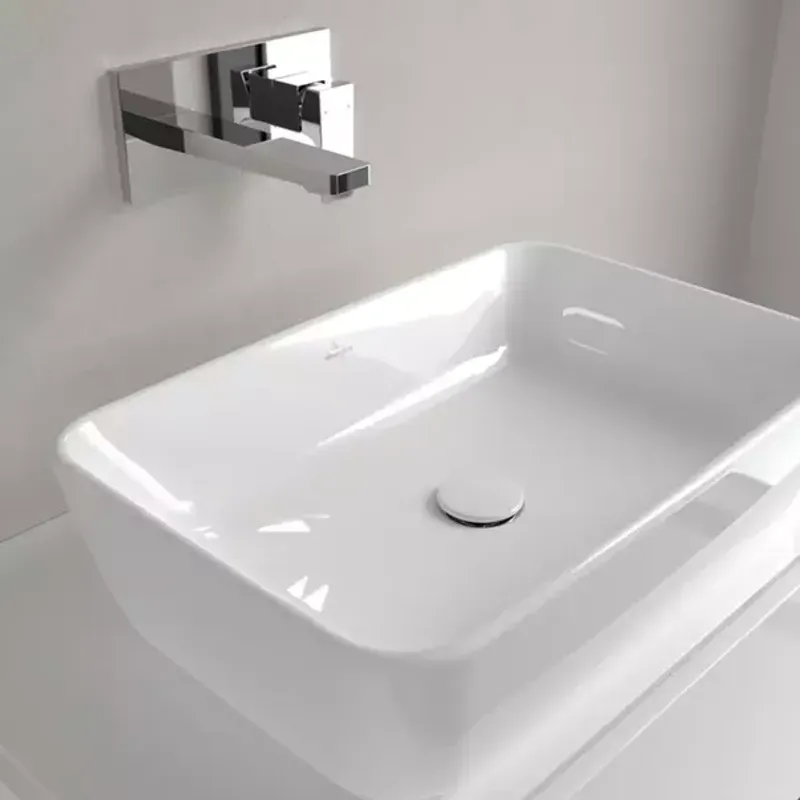 Casa si Gradina - Sanitare - Lavoar baie si accesorii - Lavoare si piedestale - Lavoar pe blat Villeroy&Boch Architectura dreptunghiular finisaj alb lucios 60 cm - Infinity.ro