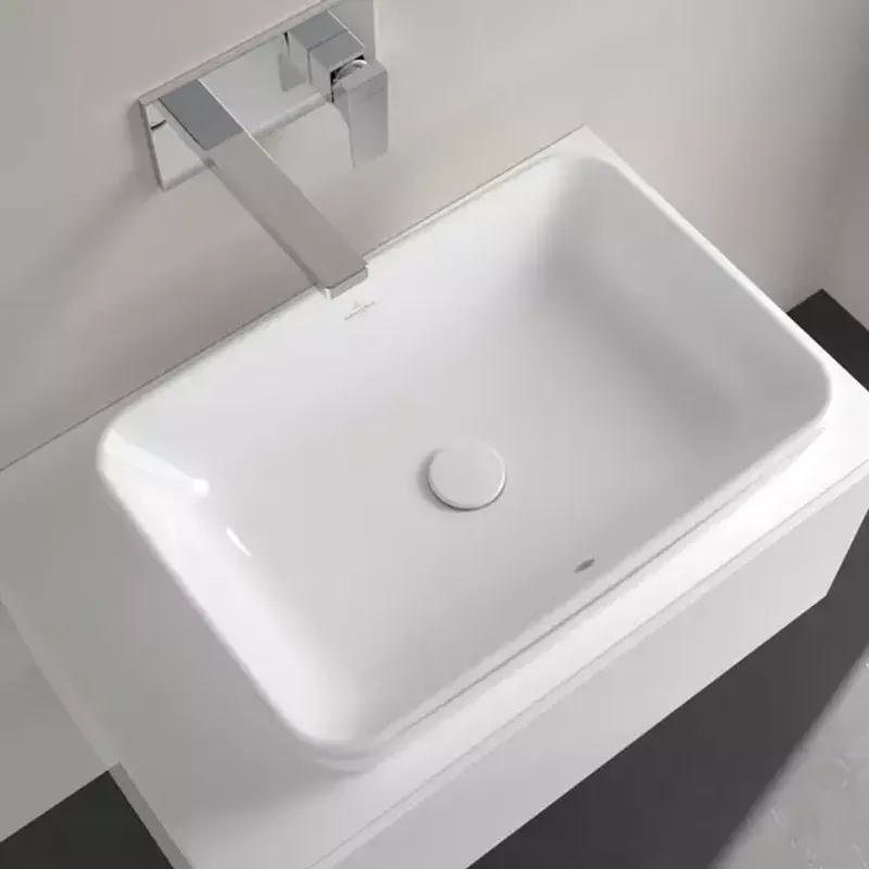 Casa si Gradina - Sanitare - Lavoar baie si accesorii - Lavoare si piedestale - Lavoar pe blat Villeroy&Boch Architectura dreptunghiular finisaj alb lucios 60 cm - Infinity.ro