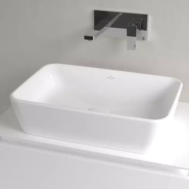 Casa si Gradina - Sanitare - Lavoar baie si accesorii - Lavoare si piedestale - Lavoar pe blat Villeroy&Boch Architectura dreptunghiular finisaj alb lucios 60 cm - Infinity.ro
