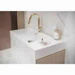 Casa si Gradina - Sanitare - Lavoar baie si accesorii - Lavoare si piedestale - Lavoar alb pe mobilier Cersanit Inverto 80 cm Dreapta - Infinity.ro