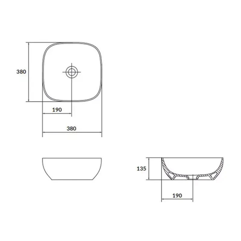 Casa si Gradina - Sanitare - Lavoar baie si accesorii - Lavoare si piedestale - Lavoar pe blat Cersanit Larga antracit mat 38 cm - Infinity.ro