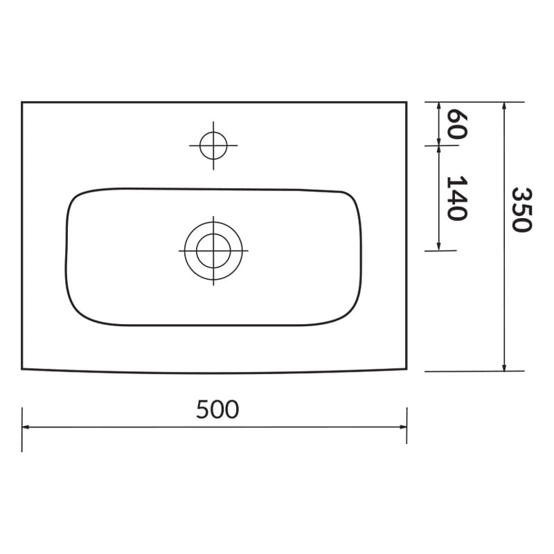 Casa si Gradina - Sanitare - Lavoar baie si accesorii - Lavoare si piedestale - Lavoar slim pentru mobilier, Cersanit, Moduo, 50 x 35 cm, alb - Infinity.ro