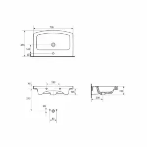 Lavoar pe mobilier Cersanit Easy 70x46 cm