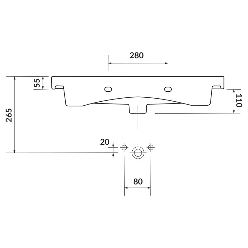 Casa si Gradina - Sanitare - Lavoar baie si accesorii - Lavoare si piedestale - Lavoar slim pentru mobilier, Cersanit, Moduo, 80x38 cm, alb - Infinity.ro