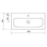 Casa si Gradina - Sanitare - Lavoar baie si accesorii - Lavoare si piedestale - Lavoar slim pentru mobilier, Cersanit, Moduo, 80x38 cm, alb - Infinity.ro