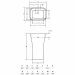 Casa si Gradina - Sanitare - Lavoar baie si accesorii - Lavoare si piedestale - Lavoar pe pardoseala Besco Assos negru cu alb 50x40 cm - Infinity.ro