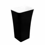 Casa si Gradina - Sanitare - Lavoar baie si accesorii - Lavoare si piedestale - Lavoar pe pardoseala Besco Assos negru cu alb 50x40 cm - Infinity.ro