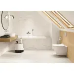 Casa si Gradina - Sanitare - Lavoar baie si accesorii - Lavoare si piedestale - Lavoar pe blat Cersanit Crea alb lucios 38 cm - Infinity.ro