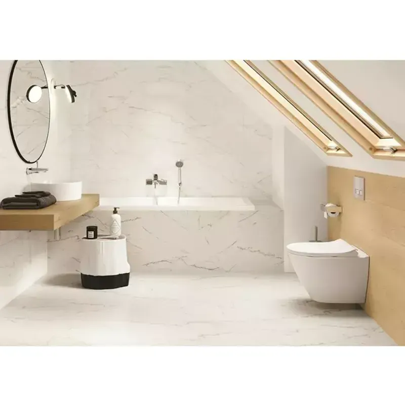 Casa si Gradina - Sanitare - Lavoar baie si accesorii - Lavoare si piedestale - Lavoar pe blat Cersanit Crea alb lucios 38 cm - Infinity.ro