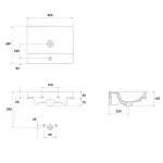 Casa si Gradina - Sanitare - Lavoar baie si accesorii - Lavoare si piedestale - Lavoar incastrat patrat alb mat Cersanit Larga Rocklite 50 cm - Infinity.ro