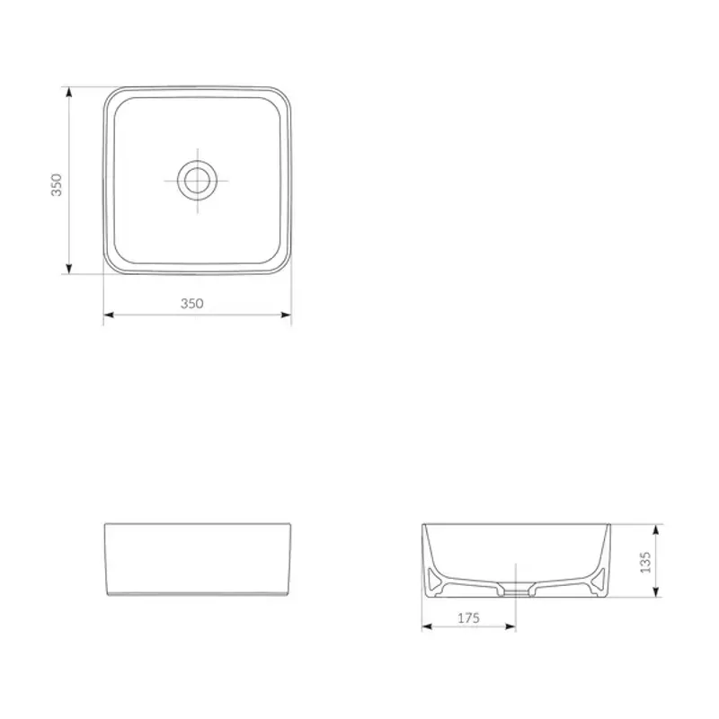 Casa si Gradina - Sanitare - Lavoar baie si accesorii - Lavoare si piedestale - Lavoar pe blat Cersanit Crea alb lucios 35 cm - Infinity.ro
