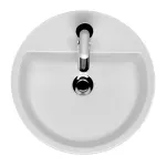 Casa si Gradina - Sanitare - Lavoar baie si accesorii - Lavoare si piedestale - Lavoar pe blat Cersanit Caspia Ring alb lucios 44 cm - Infinity.ro