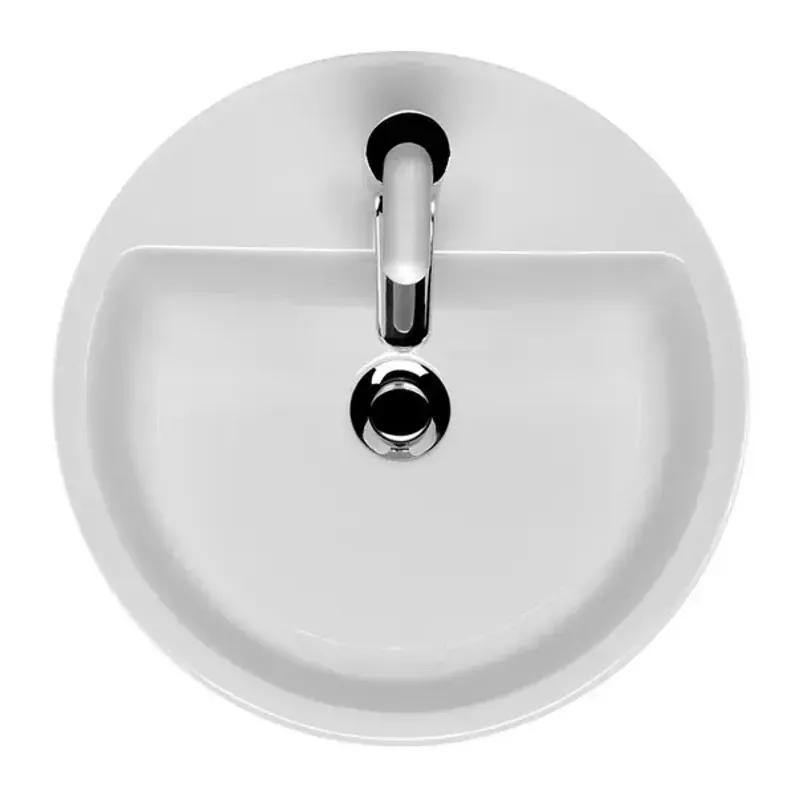 Casa si Gradina - Sanitare - Lavoar baie si accesorii - Lavoare si piedestale - Lavoar pe blat Cersanit Caspia Ring alb lucios 44 cm - Infinity.ro