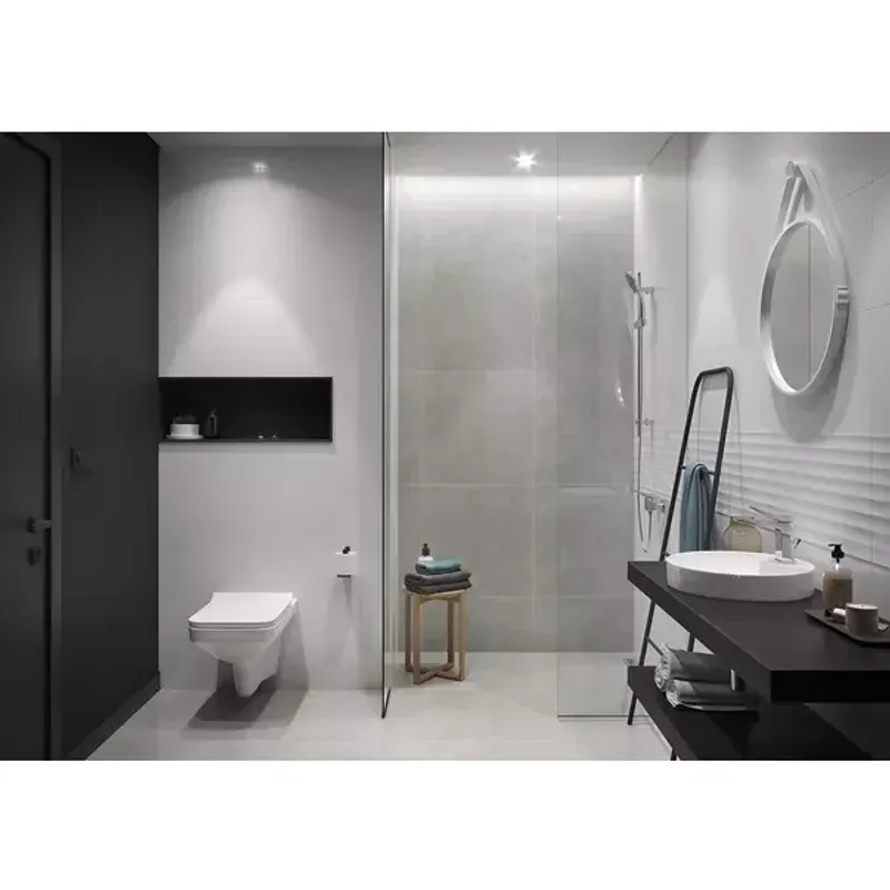 Casa si Gradina - Sanitare - Lavoar baie si accesorii - Lavoare si piedestale - Lavoar pe blat Cersanit Caspia Ring alb lucios 44 cm - Infinity.ro