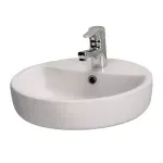 Casa si Gradina - Sanitare - Lavoar baie si accesorii - Lavoare si piedestale - Lavoar pe blat Cersanit Caspia Ring alb lucios 44 cm - Infinity.ro