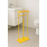 Casa si Gradina - Sanitare - Suporturi si accesorii baie - Suporturi baie - Suport hartie igienica 5Five cu raft depozitare, otel, 18x12x59 cm, galben - Infinity.ro