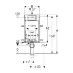 Casa si Gradina - Sanitare - Obiecte sanitare - Accesorii vase de toaleta - Rezervor incastrat Geberit Delta cu cadru Kombifix Basic pentru wc suspendat 108 cm - Infinity.ro