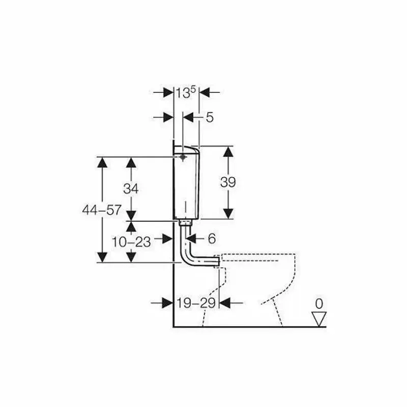 Casa si Gradina - Sanitare - Obiecte sanitare - Accesorii vase de toaleta - Rezervor pentru vas wc Geberit Rio AP110 cu montaj la semiinaltime alb - Infinity.ro