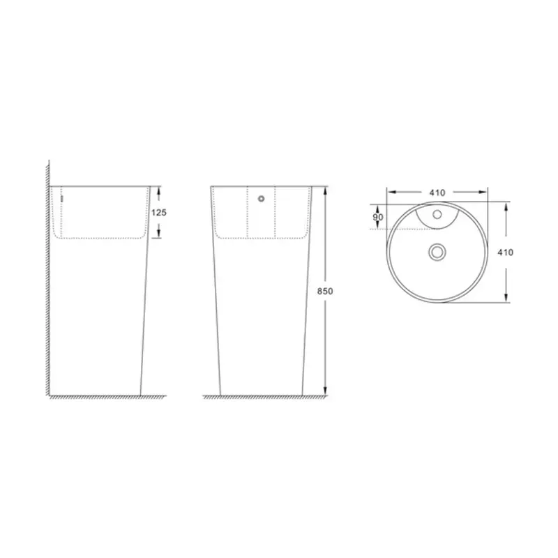 Casa si Gradina - Sanitare - Lavoar baie si accesorii - Lavoare si piedestale - Lavoar freestanding Fluminia Athos-B alb 40 cm - Infinity.ro