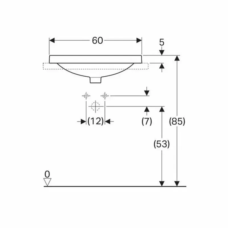 Casa si Gradina - Sanitare - Lavoar baie si accesorii - Lavoare si piedestale - Lavoar incastrat Geberit Variform oval cu preaplin 60x48 cm - Infinity.ro