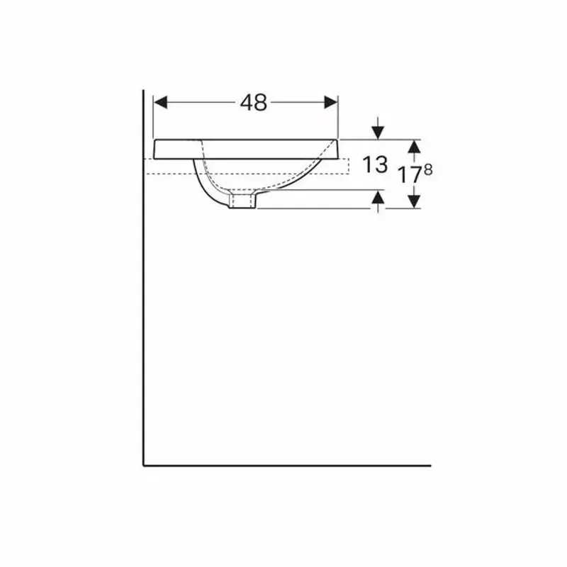 Casa si Gradina - Sanitare - Lavoar baie si accesorii - Lavoare si piedestale - Lavoar incastrat Geberit Variform oval cu preaplin 60x48 cm - Infinity.ro