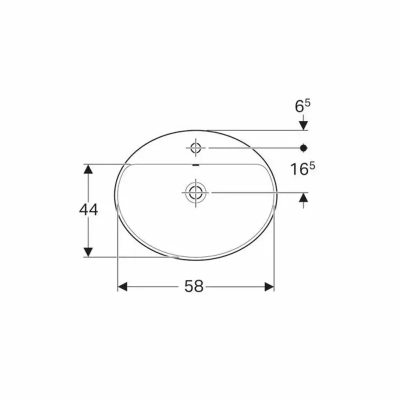 Casa si Gradina - Sanitare - Lavoar baie si accesorii - Lavoare si piedestale - Lavoar incastrat Geberit Variform oval cu preaplin 60x48 cm - Infinity.ro