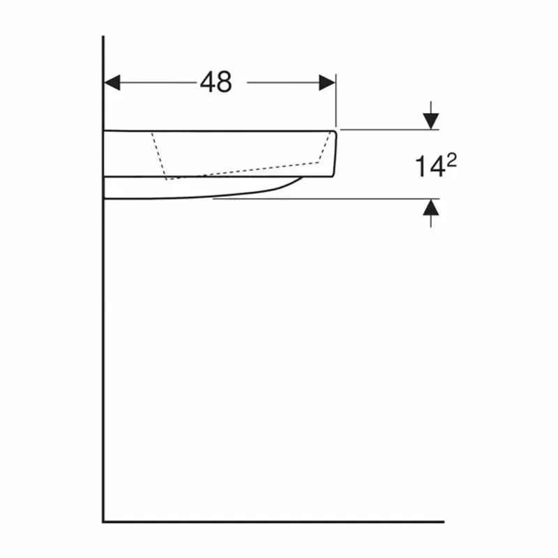 Casa si Gradina - Sanitare - Lavoar baie si accesorii - Lavoare si piedestale - Lavoar pe mobilier Geberit One cu scurgere speciala 105 cm alb - Infinity.ro