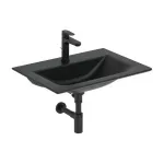 Casa si Gradina - Sanitare - Lavoar baie si accesorii - Lavoare si piedestale - Lavoar pe mobilier Ideal Standard Connect Air 64x46 cm negru mat - Infinity.ro