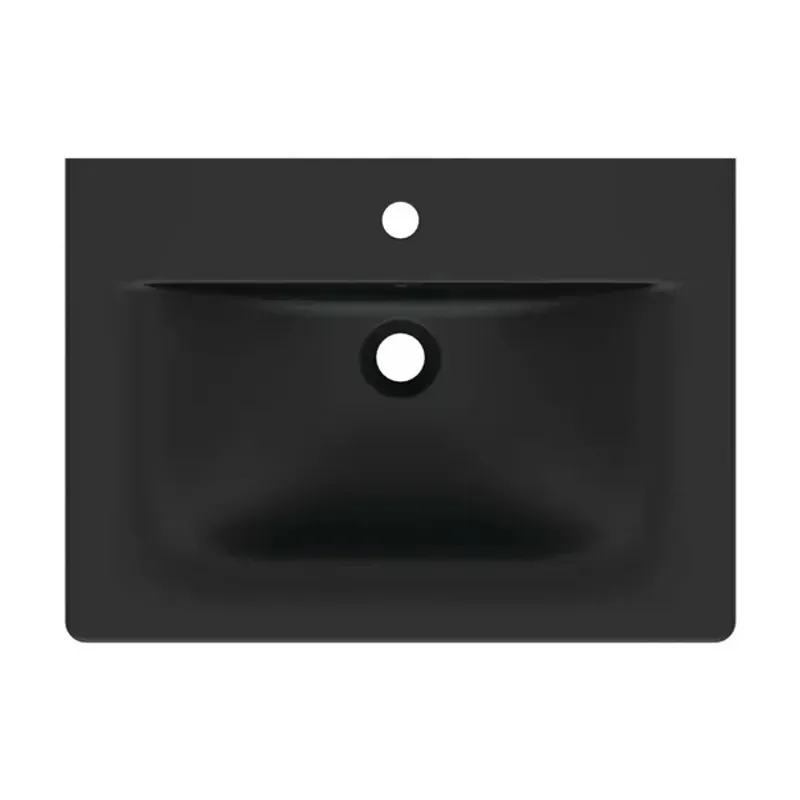 Casa si Gradina - Sanitare - Lavoar baie si accesorii - Lavoare si piedestale - Lavoar pe mobilier Ideal Standard Connect Air 64x46 cm negru mat - Infinity.ro