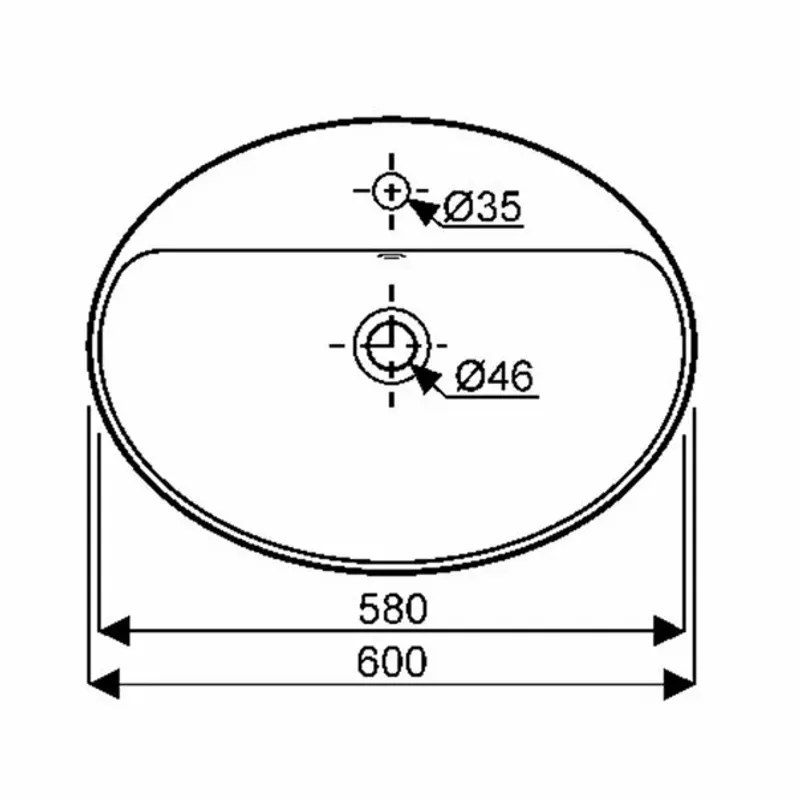 Casa si Gradina - Sanitare - Lavoar baie si accesorii - Lavoare si piedestale - Lavoar pe blat Geberit Variform oval cu preaplin 60x45 cm - Infinity.ro