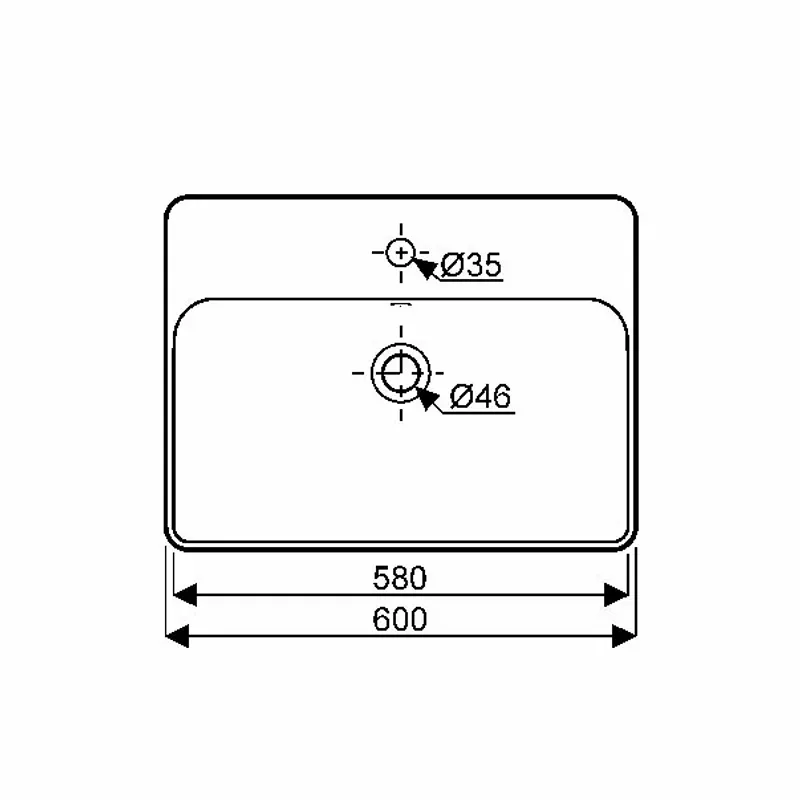 Casa si Gradina - Sanitare - Lavoar baie si accesorii - Lavoare si piedestale - Lavoar pe blat Geberit Variform dreptunghiular cu preaplin 60x45 cm - Infinity.ro