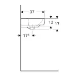 Casa si Gradina - Sanitare - Lavoar baie si accesorii - Lavoare si piedestale - Lavoar suspendat Geberit Selnova Compact alb cu orificiu baterie - Infinity.ro