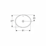 Casa si Gradina - Sanitare - Lavoar baie si accesorii - Lavoare si piedestale - Lavoar semiincastrat Geberit Variform oval cu preaplin 50x40 cm - Infinity.ro