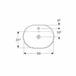 Casa si Gradina - Sanitare - Lavoar baie si accesorii - Lavoare si piedestale - Lavoar incastrat Geberit Variform eliptic cu preaplin 60x45 cm - Infinity.ro