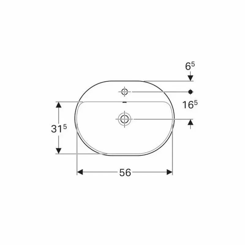 Casa si Gradina - Sanitare - Lavoar baie si accesorii - Lavoare si piedestale - Lavoar incastrat Geberit Variform eliptic cu preaplin 60x45 cm - Infinity.ro