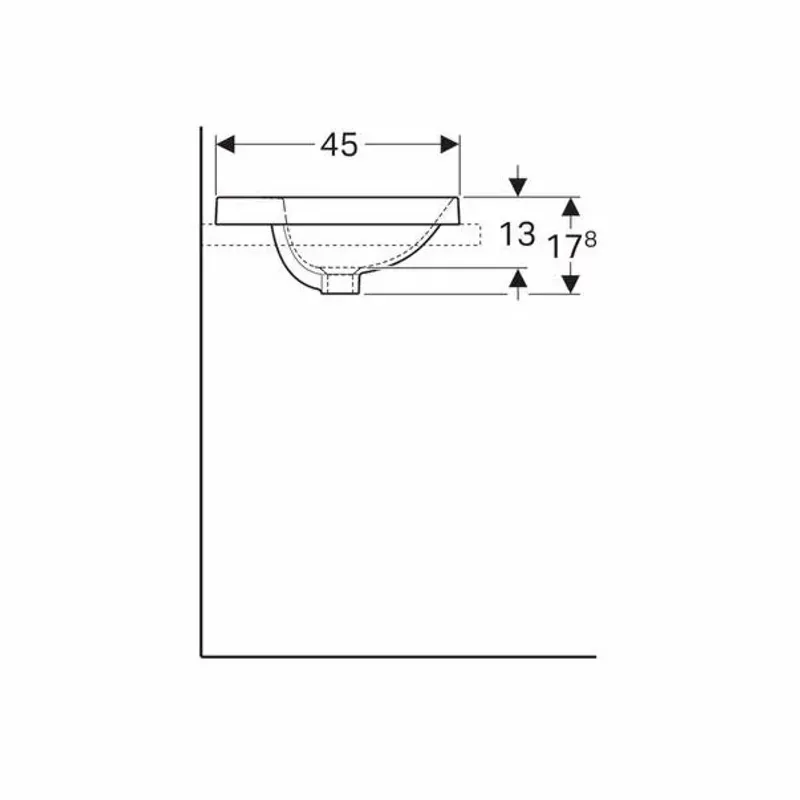 Casa si Gradina - Sanitare - Lavoar baie si accesorii - Lavoare si piedestale - Lavoar incastrat Geberit Variform eliptic cu preaplin 60x45 cm - Infinity.ro