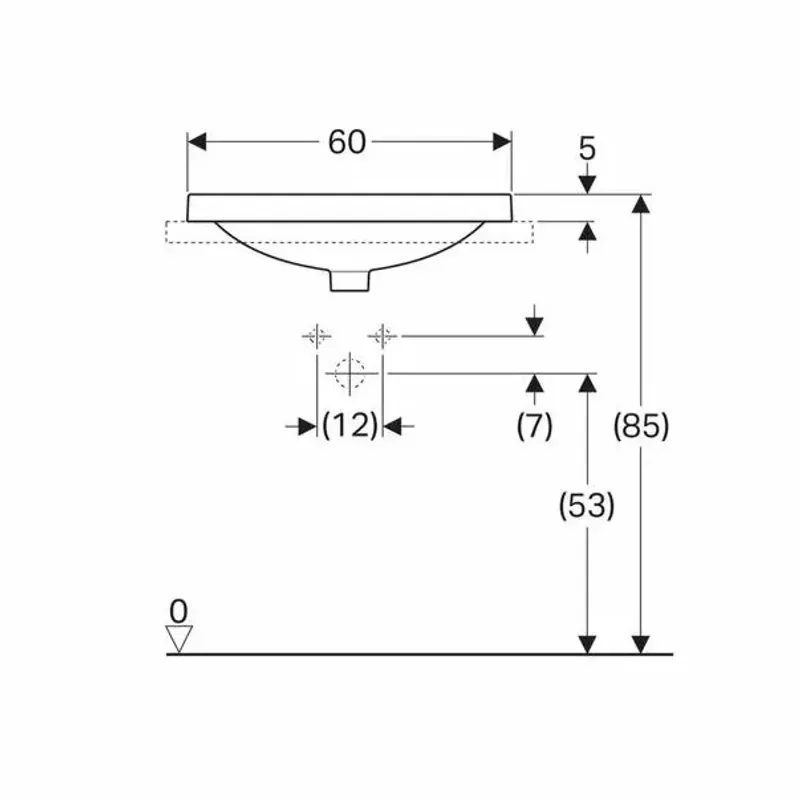 Casa si Gradina - Sanitare - Lavoar baie si accesorii - Lavoare si piedestale - Lavoar incastrat Geberit Variform eliptic cu preaplin 60x45 cm - Infinity.ro