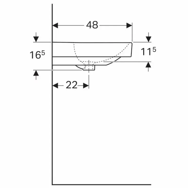 Casa si Gradina - Sanitare - Lavoar baie si accesorii - Lavoare si piedestale - Lavoar pe mobilier Geberit Smyle Square 75 cm - Infinity.ro