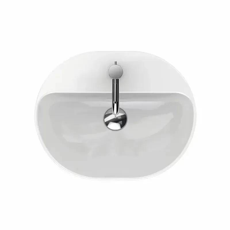 Casa si Gradina - Sanitare - Lavoar baie si accesorii - Lavoare si piedestale - Lavoar pe blat Geberit Variform eliptic cu preaplin 50x40 cm - Infinity.ro