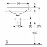 Casa si Gradina - Sanitare - Lavoar baie si accesorii - Lavoare si piedestale - Lavoar semiincastrat Geberit Variform oval cu preaplin 50x45 cm - Infinity.ro