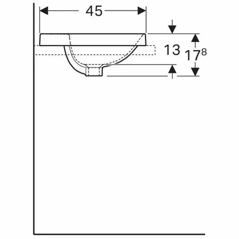 Casa si Gradina - Sanitare - Lavoar baie si accesorii - Lavoare si piedestale - Lavoar semiincastrat Geberit Variform oval cu preaplin 50x45 cm - Infinity.ro