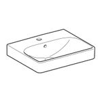 Casa si Gradina - Sanitare - Lavoar baie si accesorii - Lavoare si piedestale - Lavoar, Geberit, Smyle Square, 50 cm, alb - Infinity.ro