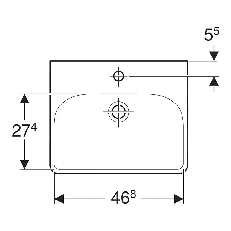 Casa si Gradina - Sanitare - Lavoar baie si accesorii - Lavoare si piedestale - Lavoar, Geberit, Smyle Square, 50 cm, alb - Infinity.ro