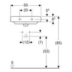 Casa si Gradina - Sanitare - Lavoar baie si accesorii - Lavoare si piedestale - Lavoar, Geberit, Smyle Square, 50 cm, alb - Infinity.ro