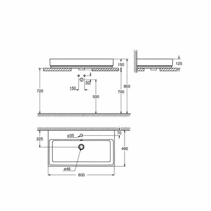 Casa si Gradina - Sanitare - Lavoar baie si accesorii - Lavoare si piedestale - Lavoar pe blat Grohe Cube Ceramic cu PureGuard 60x49 cm - Infinity.ro